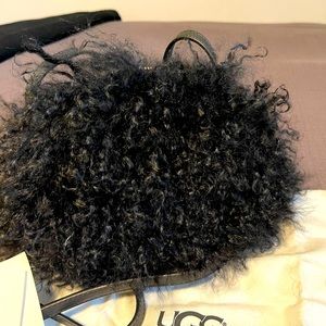 UGG - Mongolian Fur Crossbody Bag - Black